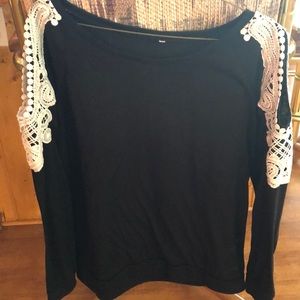 Black cold shoulder shirt
